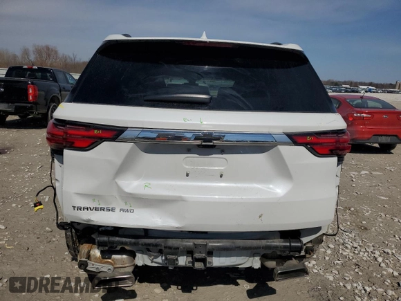 2022 Chevrolet Traverse High Country z VIN 1GNEVNKW0NJ192213, wystawiony jako Copart lot #49582805 z przebiegiem 22 588 mil mil oraz Szkoda całkowita • Salvage title. Historia ofert i sprzedaży dostępna na DreamBid. Obrazek 6.