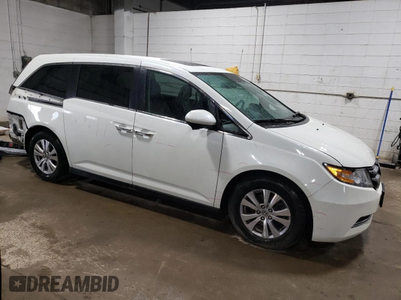 2015 Honda Odyssey EX-L with VIN 5FNRL5H68FB042107, listed as a Copart auction lot 51000525 with 140,793 mi miles and Salvage Title. Bid and sale history available at DreamBid. Image 4.