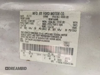 2011 Ford Ranger XL with VIN 1FTKR1AD5BPA30658, listed as a IAAI auction lot 42259179 with Not Provided miles and . Bid and sale history available at DreamBid. Image 9.