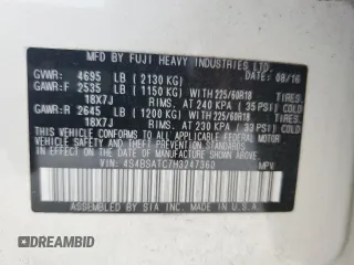 2017 Subaru Outback Touring z VIN 4S4BSATC7H3247360, wystawiony jako Copart lot #54933525 z przebiegiem 127 346 mil mil oraz Szkoda całkowita • Salvage title. Historia ofert i sprzedaży dostępna na DreamBid. Obrazek 14.
