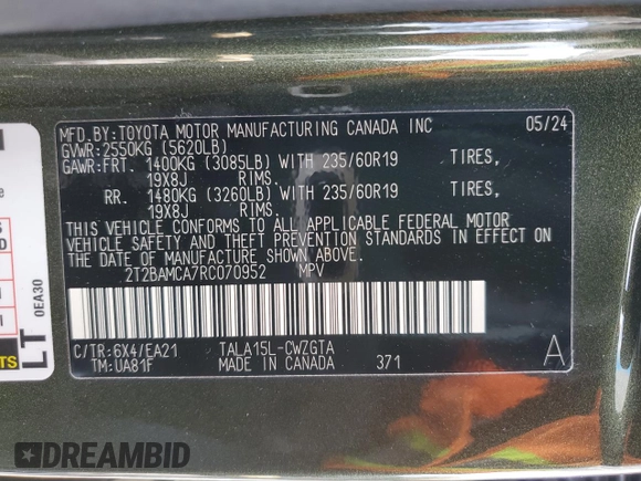 2024 Lexus RX 350 z VIN 2T2BAMCA7RC070952, wystawiony jako Copart lot #43668345 z przebiegiem 11 200 mil mil oraz Szkoda całkowita • Salvage title. Historia ofert i sprzedaży dostępna na DreamBid. Obrazek 16.