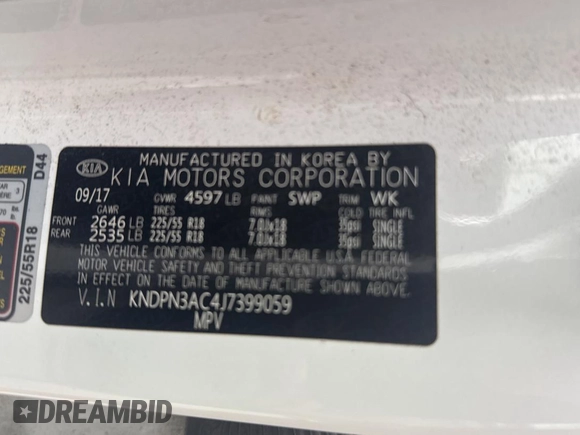 2018 Kia Sportage EX с VIN KNDPN3AC4J7399059, выставлен на аукционе Copart как лот 62429205 с пробегом 130 919 миль миль и Чистый • Clean title. История ставок и продаж доступна на DreamBid. Изображение 10.