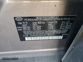 2019 Hyundai Santa Fe Limited with VIN 5NMS53AA6KH103431, listed as a Copart auction lot 44368625 with 77,635 mi miles and Salvage Title. Bid and sale history available at carsss.com. Image 13.