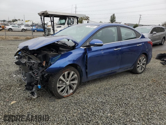 2021 Hyundai Accent Limited with VIN 3KPC34A67ME152725, listed as a Copart auction lot 74799464 with 24,519 mi miles and Salvage Title. Bid and sale history available at carsss.com. Image 1.