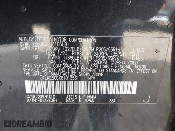 2008 Scion xB with VIN JTLKE50EX81013531, listed as a IAAI auction lot 42177702 with 171,478 mi miles and . Bid and sale history available at DreamBid. Image 9.