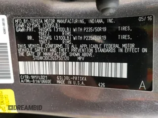 2016 Toyota Sienna SE with VIN 5TDXK3DC2GS750120, listed as a Copart auction lot 47225375 with 103,203 mi miles and Salvage title. Bid and sale history available at DreamBid. Image 14.
