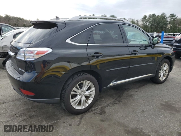 2011 Lexus RX 450h with VIN JTJBC1BA8B2043548, listed as a Copart auction lot 50727405 with 157,839 mi miles and Salvage Title. Bid and sale history available at DreamBid. Image 3.