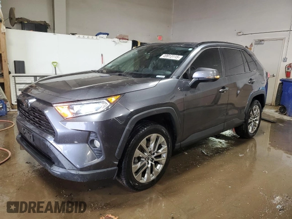 2019 Toyota RAV4 XLE Premium with VIN JTMA1RFV9KD016329, listed as a Copart auction lot 49913115 with 60,424 mi miles and Salvage Title. Bid and sale history available at carsss.com. Image 1.