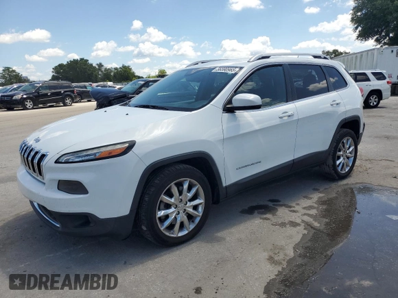 2014 Jeep Cherokee Limited with VIN 1C4PJLDS8EW204333, listed as a Copart auction lot 56590965 with 88,739 mi miles and Salvage title. Bid and sale history available at DreamBid. Image 1.