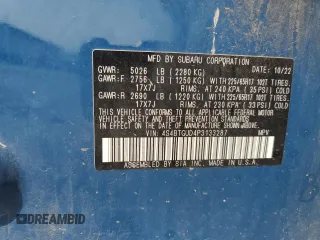 2023 Subaru Outback Wilderness with VIN 4S4BTGUD4P3133287, listed as a Copart auction lot 59042815 with 77,390 mi miles and Salvage title. Bid and sale history available at DreamBid. Image 13.