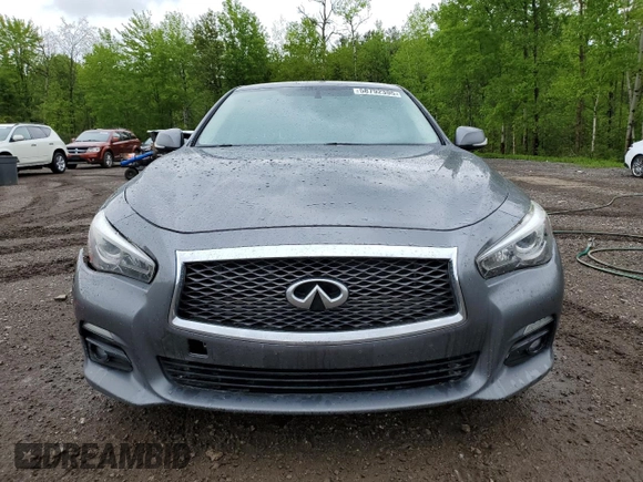2015 Infiniti Q50 Premium with VIN JN1BV7AR1FM399537, listed as a Copart auction lot 58792395 with 179,391 mi miles and Salvage title. Bid and sale history available at DreamBid. Image 5.