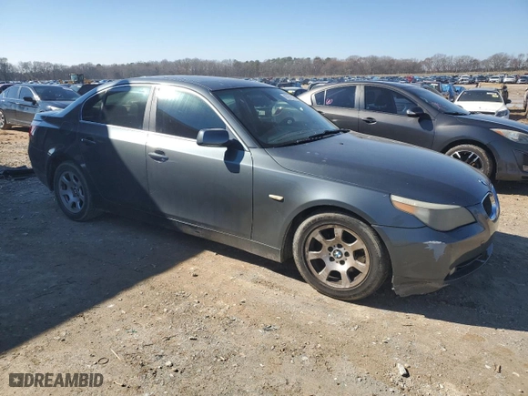 2004 BMW 5 Series 525i with VIN WBANA53534B847979, listed as a Copart auction lot 45091975 with 189,943 mi miles and Salvage Title. Bid and sale history available at carsss.com. Image 4.