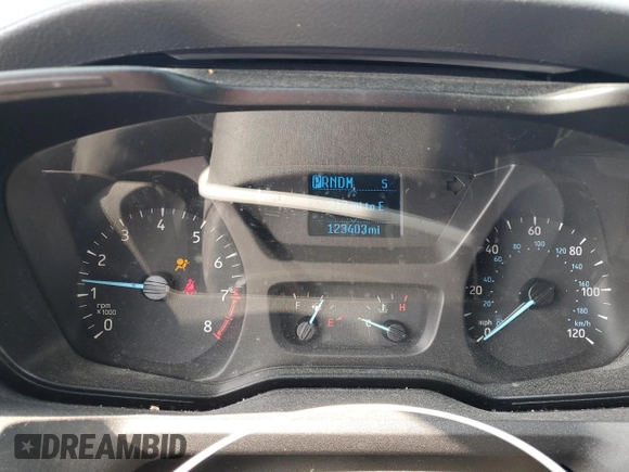 2017 Ford Transit XL with VIN 1FBZX2YM8HKA63177, listed as a Copart auction lot 54858195 with 123,403 mi miles and Salvage Title. Bid and sale history available at DreamBid. Image 9.