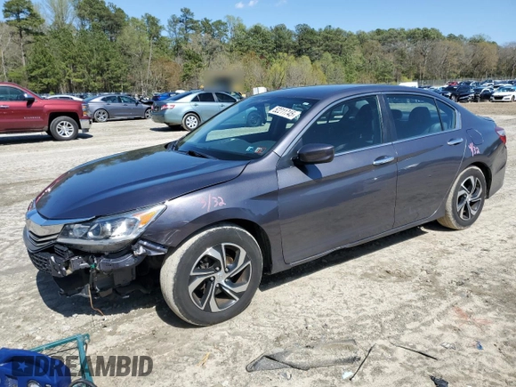 2016 Honda Accord Sedan LX with VIN 1HGCR2F31GA158675, listed as a Copart auction lot 52211745 with 137,783 mi miles and Salvage Title. Bid and sale history available at carsss.com. Image 1.