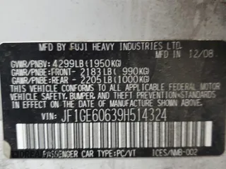 2009 Subaru Impreza i z VIN JF1GE60639H514324, wystawiony jako Copart lot #53187415 z przebiegiem 129 706 mil mil oraz Czysty tytuł • Clean title. Historia ofert i sprzedaży dostępna na DreamBid. Obrazek 12.