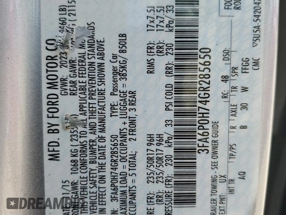 2016 Ford Fusion SE z VIN 3FA6P0H74GR285650, wystawiony jako Copart lot #57084255 z przebiegiem 174 735 mil mil oraz Nie do naprawy • Non repairable. Historia ofert i sprzedaży dostępna na DreamBid. Obrazek 12.