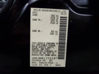 2020 Nissan Altima S with VIN 1N4BL4BV8LC154187, listed as a Copart auction lot 55171575 with 157,955 mi miles and Clean Title. Bid and sale history available at carsss.com. Image 12.