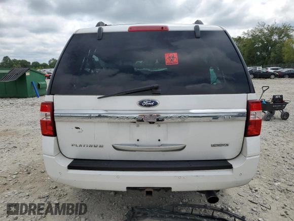 2016 Ford Expedition EL Platinum with VIN 1FMJK1MT4GEF10644, listed as a Copart auction lot 66174944 with 173,691 mi miles and Non Repairable. Bid and sale history available at carsss.com. Image 6.