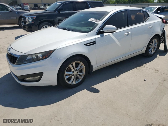 2013 Kia Optima EX with VIN 5XXGN4A75DG100148, listed as a Copart auction lot 53297565 with 160,553 mi miles and Salvage Title. Bid and sale history available at carsss.com. Image 1.