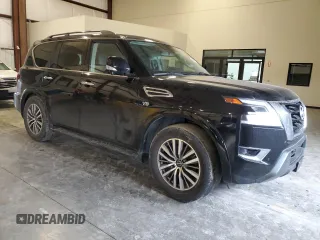 2021 Nissan Armada SL with VIN JN8AY2BA4M9372901, listed as a Copart auction lot 46041155 with 102,152 mi miles and Salvage Title. Bid and sale history available at carsss.com. Image 4.