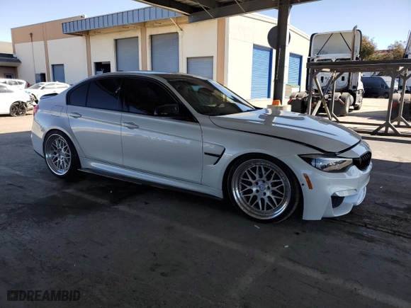 2018 BMW M3 with VIN WBS8M9C58J5J78545, listed as a Copart auction lot 48081745 with 48,166 mi miles and Salvage Title. Bid and sale history available at carsss.com. Image 4.