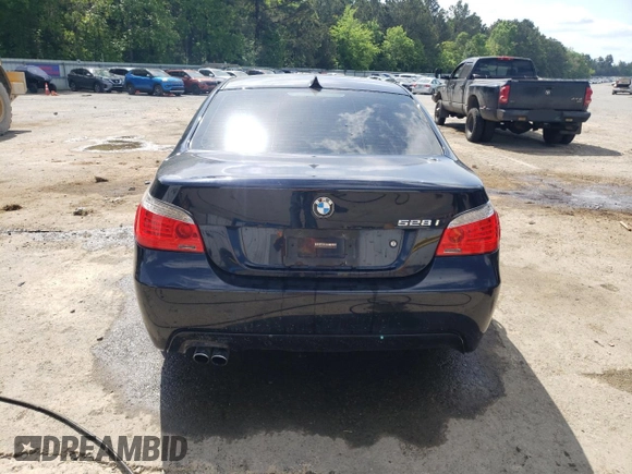 2010 BMW 5 Series 528i with VIN WBANU5C56AC364807, listed as a Copart auction lot 52123605 with 108,557 mi miles and Salvage Title. Bid and sale history available at carsss.com. Image 6.