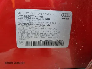 2010 Audi Q5 Prestige with VIN WA1VKAFP3AA040959, listed as a Copart auction lot 45884345 with 175,559 mi miles and Salvage title. Bid and sale history available at DreamBid. Image 14.
