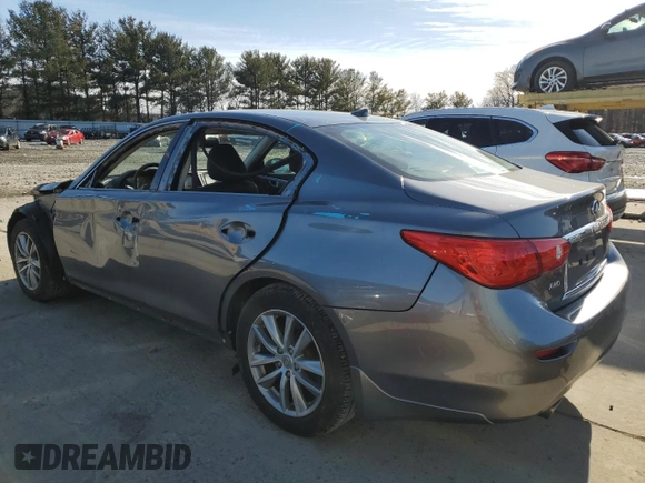 2016 Infiniti Q50 2.0t Premium with VIN JN1CV7ARXGM253725, listed as a Copart auction lot 45677165 with 51,699 mi miles and Salvage Title. Bid and sale history available at carsss.com. Image 2.