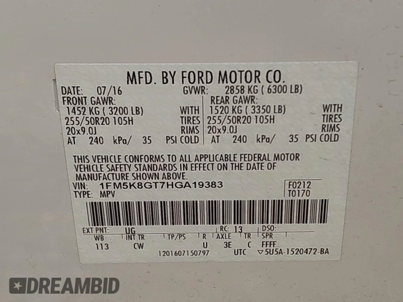 2017 Ford Explorer Sport с VIN 1FM5K8GT7HGA19383, выставлен на аукционе IAAI как лот 42468555 с пробегом 89 442 миль миль и . История ставок и продаж доступна на DreamBid. Изображение 9.