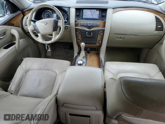 2011 Infiniti QX56 8-passenger with VIN JN8AZ2NC5B9302847, listed as a Copart auction lot 53372075 with 178,130 mi miles and Salvage Title. Bid and sale history available at carsss.com. Image 8.