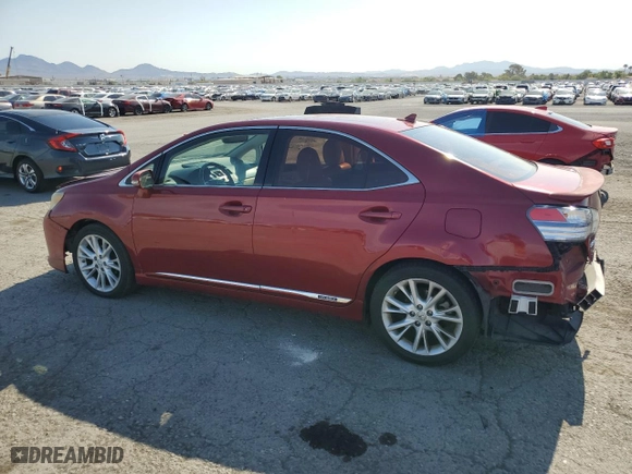 2010 Lexus HS 250h with VIN JTHBB1BA0A2017349, listed as a Copart auction lot 63710204 with 166,622 mi miles and Salvage Title. Bid and sale history available at carsss.com. Image 2.