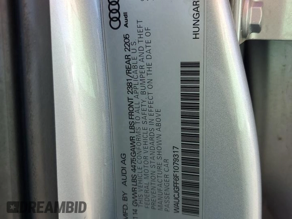 2015 Audi A3 2.0 TDI Premium Plus with VIN WAUCJGFF6F1079317, listed as a Copart auction lot 73839753 with 104,422 mi miles. Bid and sale history available at carsss.com. Image 12.