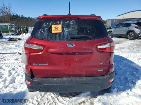 2020 Ford EcoSport SE with VIN MAJ3S2GE7LC349735, listed as a Copart auction lot 46449255 with 0 mi miles and Clean Title. Bid and sale history available at carsss.com. Image 6.