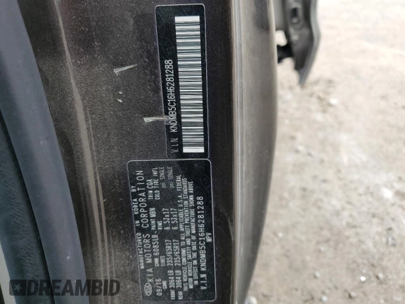 2017 Kia Sedona LX with VIN KNDMB5C16H6281288, listed as a Copart auction lot 72551224 with 110,411 mi miles and Clean Title. Bid and sale history available at DreamBid. Image 13.