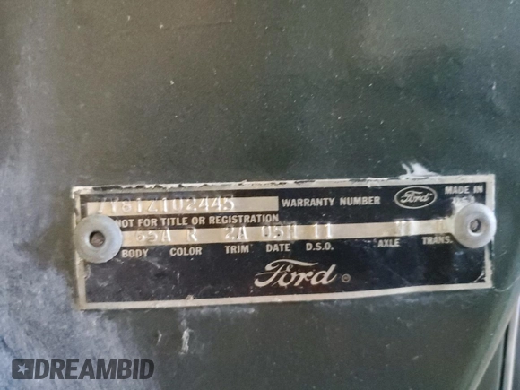 1967 Ford Thunderbird with VIN 7Y81Z102445, listed as a Copart auction lot 68542543 with 60,979 mi miles and Clean Title. Bid and sale history available at DreamBid. Image 13.