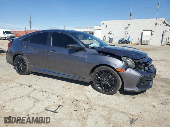 2020 Honda Civic Si with VIN 2HGFC1E57LH702572, listed as a Copart auction lot 50269585 with 126,077 mi miles and Salvage Title. Bid and sale history available at DreamBid. Image 4.