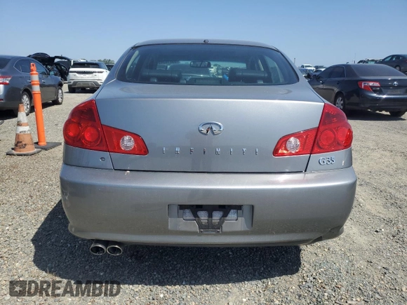2006 Infiniti G35 with VIN JNKCV51E76M511100, listed as a Copart auction lot 55010345 with 166,936 mi miles and Salvage Title. Bid and sale history available at DreamBid. Image 6.