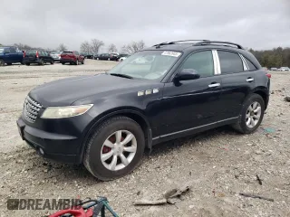 2005 Infiniti FX35 with VIN JNRAS08W15X221435, listed as a Copart auction lot 47963945 with 254,124 mi miles and Clean Title. Bid and sale history available at carsss.com. Image 1.