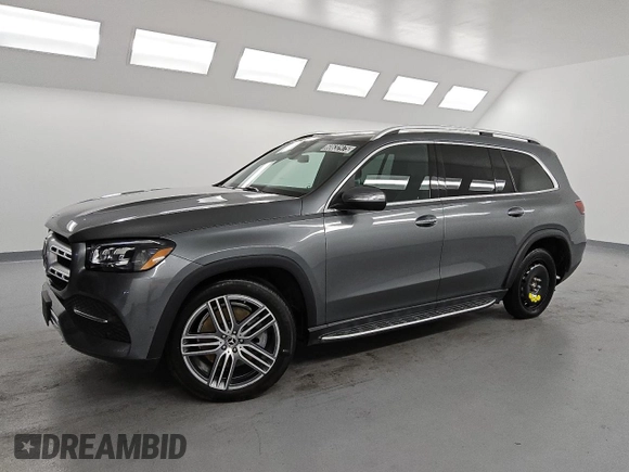 2023 Mercedes-Benz GLS 450 z VIN 4JGFF5KE1PA948616, wystawiony jako Copart lot #60632975 z przebiegiem 34 772 mil mil oraz Czysty tytuł • Clean title. Historia ofert i sprzedaży dostępna na DreamBid. Obrazek 1.
