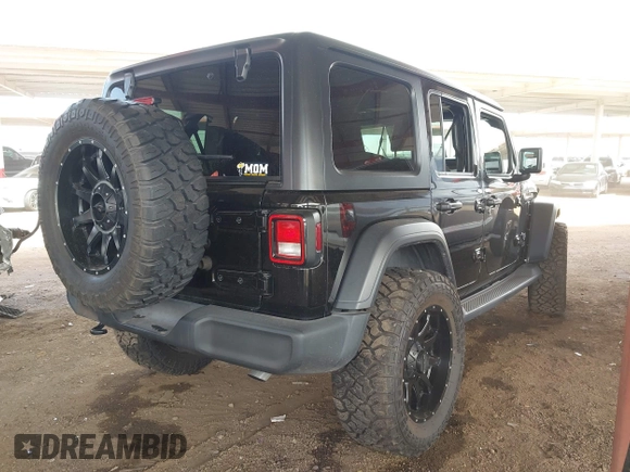 2019 Jeep Wrangler Unlimited Sport S with VIN 1C4HJXDN2KW630780, listed as a IAAI auction lot 41817573 with 56,113 mi miles and . Bid and sale history available at DreamBid. Image 4.