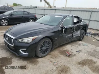2018 Infiniti Q50 Luxe with VIN JN1EV7AP3JM357617, listed as a Copart auction lot 54531715 with 103,373 mi miles and Salvage title. Bid and sale history available at DreamBid. Image 1.