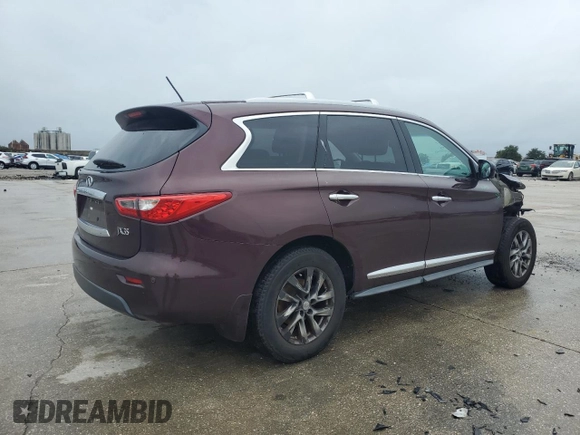 2013 Infiniti JX35 with VIN 5N1AL0MN7DC335399, listed as a Copart auction lot 71110244 with 122,775 mi miles and Salvage Title. Bid and sale history available at carsss.com. Image 3.