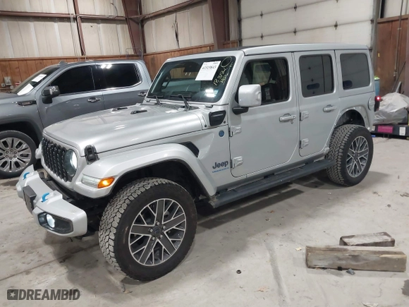 2024 Jeep Wrangler 4xe High Altitude with VIN 1C4RJXU6XRW218114, listed as a IAAI auction lot 41519843 with 17,317 mi miles. Bid and sale history available at carsss.com. Image 19.
