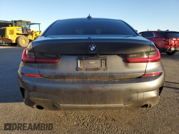 2021 BMW 3 Series 330i with VIN 3MW5R1J04M8B79460, listed as a Copart auction lot 43858055 with 0 mi miles and Salvage Title. Bid and sale history available at carsss.com. Image 6.