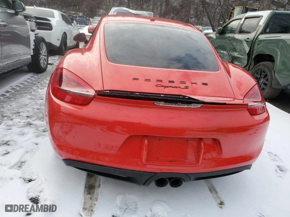 2014 Porsche Cayman S with VIN WP0AB2A80EK191347, listed as a Copart auction lot 43787315 with NaN miles and Salvage Title. Bid and sale history available at carsss.com. Image 6.
