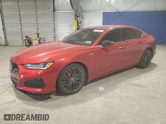 2023 Acura TLX Type S with VIN 19UUB7F06PA003888, listed as a Copart auction lot 45701425 with 4,368 mi miles and Salvage Title. Bid and sale history available at carsss.com. Image 1.