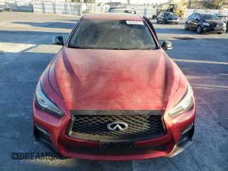 2021 Infiniti Q50 Red Sport 400 with VIN JN1FV7DP4MM850257, listed as a Copart auction lot 42459615 with 46,003 mi miles and Salvage Title. Bid and sale history available at DreamBid. Image 5.