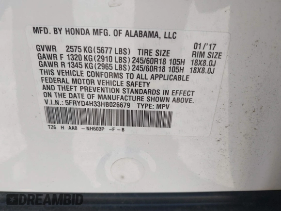 2017 Acura MDX with VIN 5FRYD4H33HB026679, listed as a IAAI auction lot 41894410 with 98,023 mi miles. Bid and sale history available at carsss.com. Image 9.