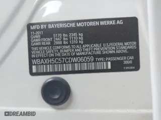 2012 BMW 5 Series 528i xDrive with VIN WBAXH5C57CDW06059, listed as a IAAI auction lot 41402225 with 167,656 mi miles. Bid and sale history available at carsss.com. Image 9.