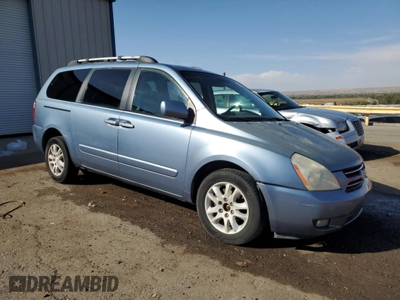 2007 Kia Sedona EX with VIN KNDMB233X76123907, listed as a Copart auction lot 75496494 with 263,694 mi miles and Salvage Title. Bid and sale history available at DreamBid. Image 4.